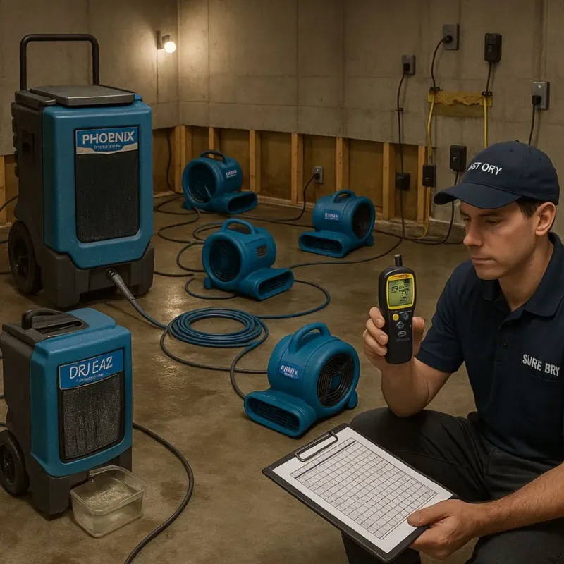Structural Drying and Dehumidification process in Lake County, TN